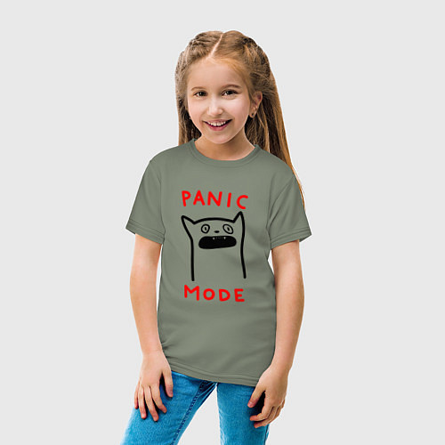 Детская футболка Panic mode - котик / Авокадо – фото 4