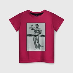 Футболка хлопковая детская Mister Schwarzenegger, цвет: маджента