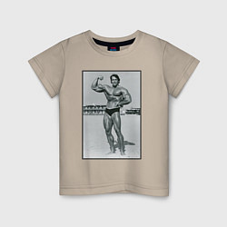 Футболка хлопковая детская Mister Schwarzenegger, цвет: миндальный