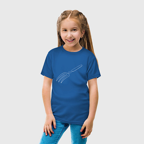 Детская футболка Невозможная вилка на тёмном / Синий – фото 4