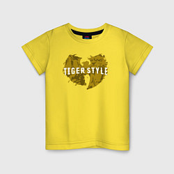 Футболка хлопковая детская Tiger style, цвет: желтый