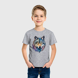 Футболка хлопковая детская Перламутровый волк, цвет: меланж — фото 2