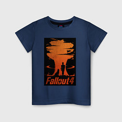 Футболка хлопковая детская Fallout 4 dog, цвет: тёмно-синий
