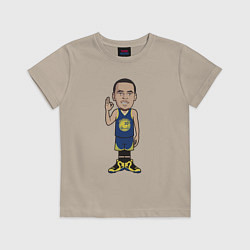 Футболка хлопковая детская Стефен Карри, цвет: миндальный