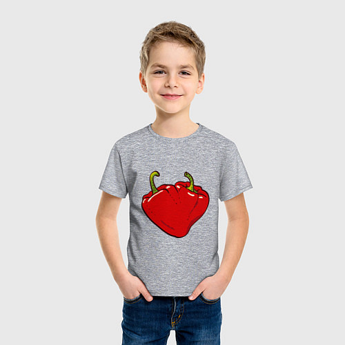 Детская футболка Сердце из красных перцев как символ любви к еде / Меланж – фото 3