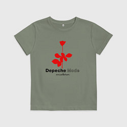 Футболка хлопковая детская Depeche Mode - Violator album logo, цвет: авокадо