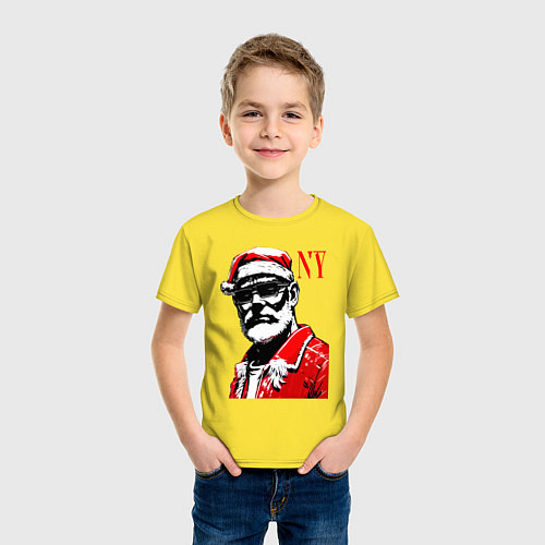 Детская футболка Cool Santa - portrait / Желтый – фото 3