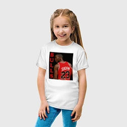 Футболка хлопковая детская Bulls Jordan, цвет: белый — фото 2