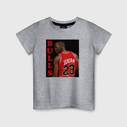 Футболка хлопковая детская Bulls Jordan, цвет: меланж