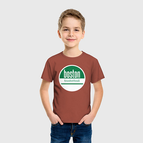 Детская футболка Boston basket / Кирпичный – фото 3