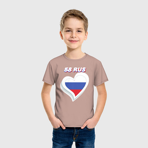 Детская футболка 58 регион Пензенская область / Пыльно-розовый – фото 3