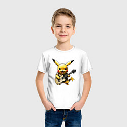 Футболка хлопковая детская Поющий Пикачу, цвет: белый — фото 2