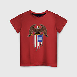 Футболка хлопковая детская США орёл, цвет: красный