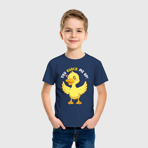 Детская футболка Duck quack / Тёмно-синий – фото 3