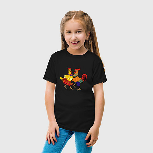 Детская футболка Куриный танец / Черный – фото 4
