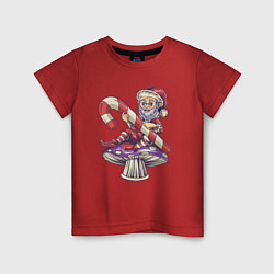 Футболка хлопковая детская Санта на грибке, цвет: красный