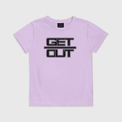 Футболка хлопковая детская Get out black, цвет: лаванда