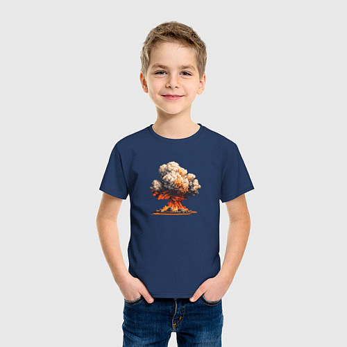 Детская футболка Ядерный взрыв / Тёмно-синий – фото 3