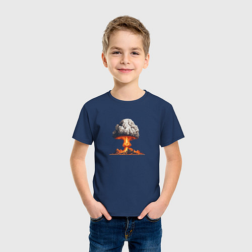 Детская футболка Ядерный гриб / Тёмно-синий – фото 3