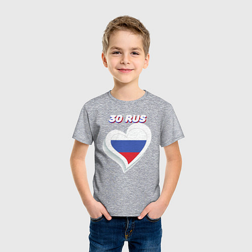 Детская футболка 30 регион Астраханская область / Меланж – фото 3
