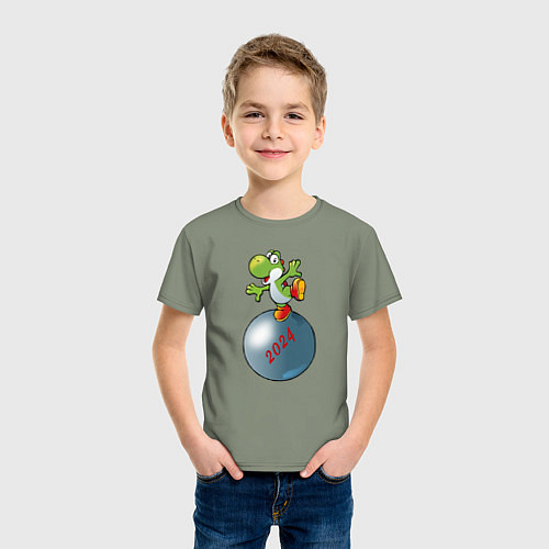 Детская футболка Дракон на шаре 2024 / Авокадо – фото 3