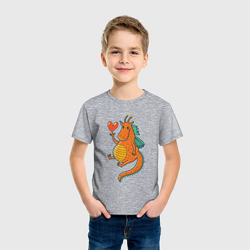 Детская футболка Дракошечка / Меланж – фото 3