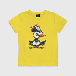 Футболка хлопковая детская Гусь панк, цвет: желтый