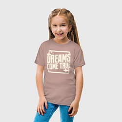 Футболка хлопковая детская Dreams come true, цвет: пыльно-розовый — фото 2