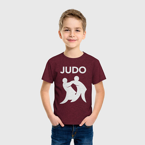 Детская футболка Warriors judo / Меланж-бордовый – фото 3