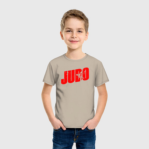 Детская футболка Judo red / Миндальный – фото 3