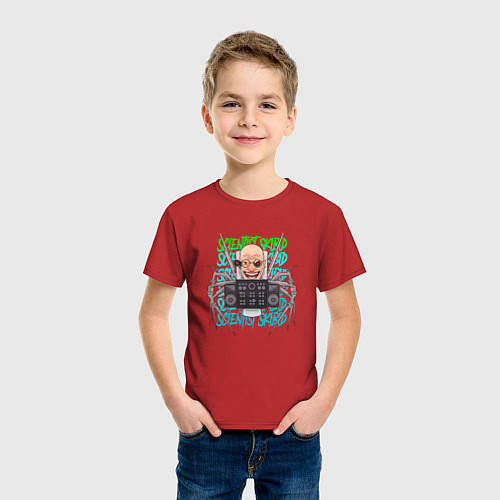 Детская футболка Скибиди Туалет учёный / Красный – фото 3