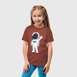 Футболка хлопковая детская Привет от космонавта, цвет: кирпичный — фото 2