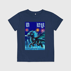 Футболка хлопковая детская Dragon new year - ai art, цвет: тёмно-синий
