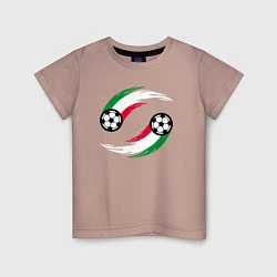 Футболка хлопковая детская Итальянские мячи, цвет: пыльно-розовый
