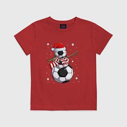 Футболка хлопковая детская Soccer snowman, цвет: красный