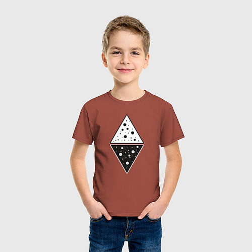 Детская футболка Треугольник день и ночь / Кирпичный – фото 3