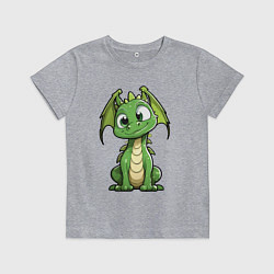 Футболка хлопковая детская Маленький дракончик, цвет: меланж