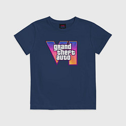 Футболка хлопковая детская Grand theft auto VI, цвет: тёмно-синий