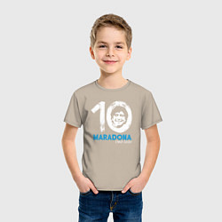 Футболка хлопковая детская Maradona 10, цвет: миндальный — фото 2