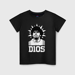 Футболка хлопковая детская Dios Diego Maradona, цвет: черный