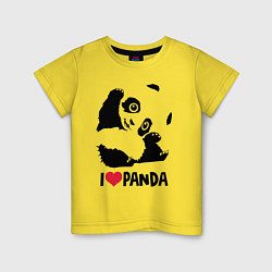 Футболка хлопковая детская I love panda, цвет: желтый