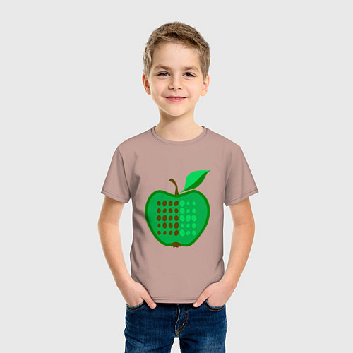 Детская футболка Зеленое яблоко / Пыльно-розовый – фото 3
