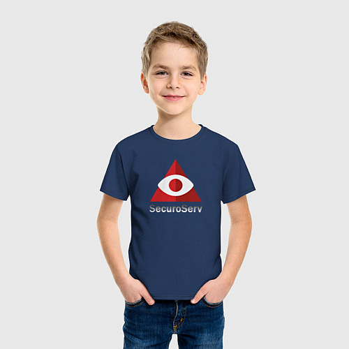 Детская футболка SecuroServ - private security organization / Тёмно-синий – фото 3