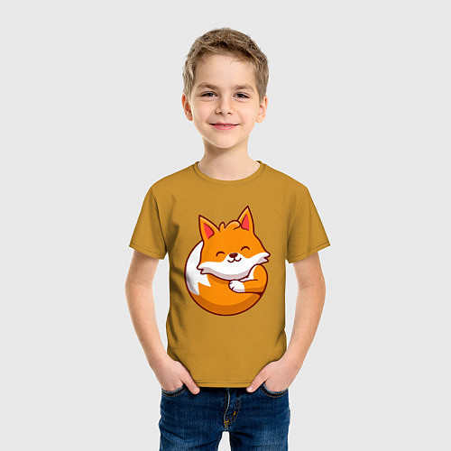 Детская футболка Orange fox / Горчичный – фото 3