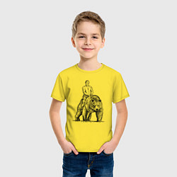 Футболка хлопковая детская Президент на медведе, цвет: желтый — фото 2
