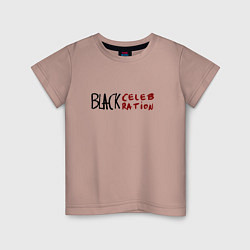 Футболка хлопковая детская Depeche Mode - Black Celebration font, цвет: пыльно-розовый