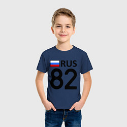 Футболка хлопковая детская RUS 82 цвета тёмно-синий — фото 2