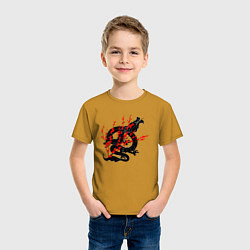Футболка хлопковая детская Tokyo dragon, цвет: горчичный — фото 2