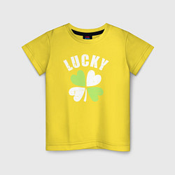 Футболка хлопковая детская Lucky day, цвет: желтый