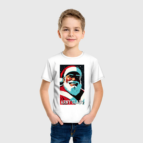 Детская футболка Arnold Schwarzenegger - Santa Claus / Белый – фото 3